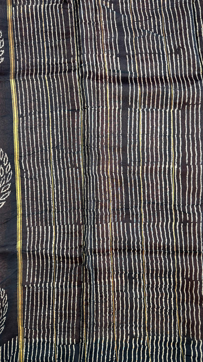 Handblock Printed Chanderi Silk Cotton Saree (RUSTIC ORANGE)