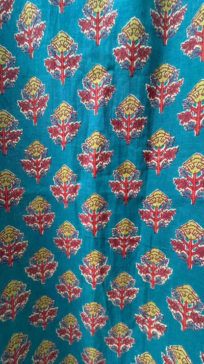 Soft Cotton Floral Printed Kurti (PINE GREEN)