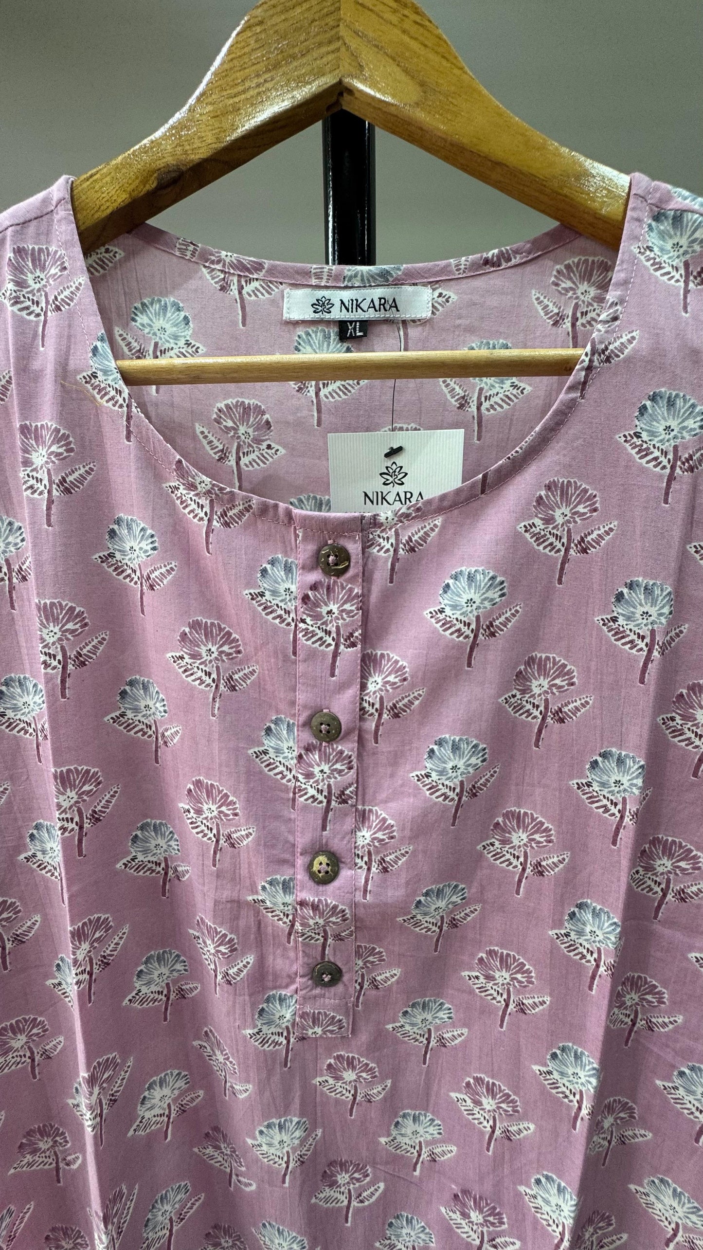 Soft Cotton Floral Printed Kurti (PINK)