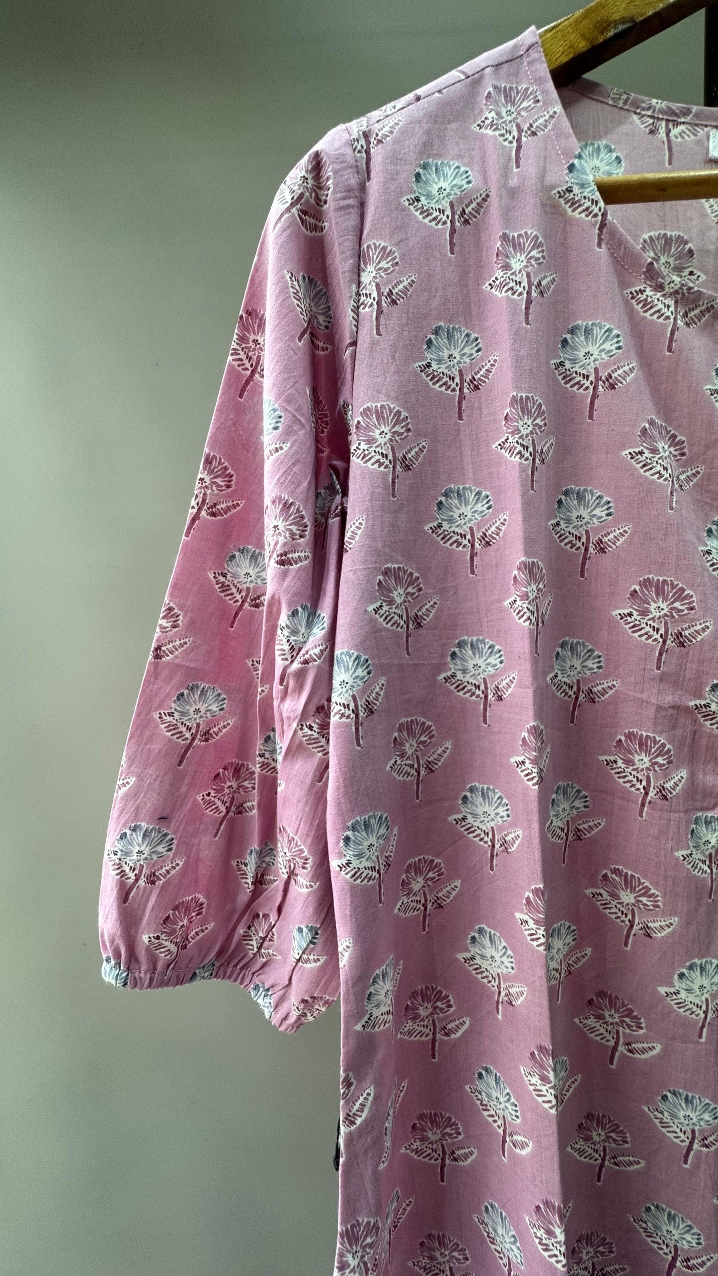 Soft Cotton Floral Printed Kurti (PINK)