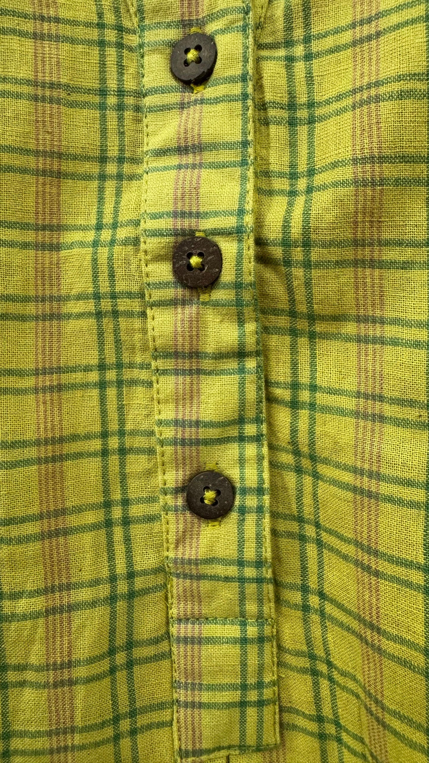 Handwoven Cotton Check Shirt for Women (EARTHY YELLOW)