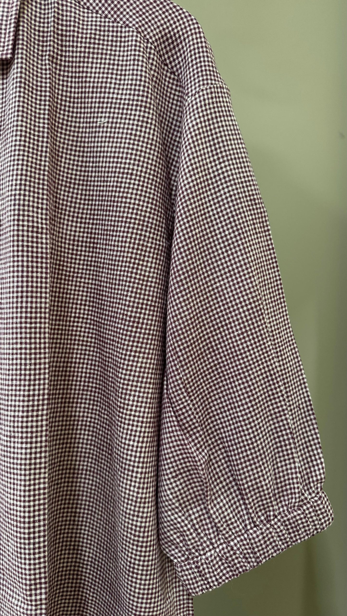 Handwoven Cotton Check Shirt for Women (DEEP MAROON)