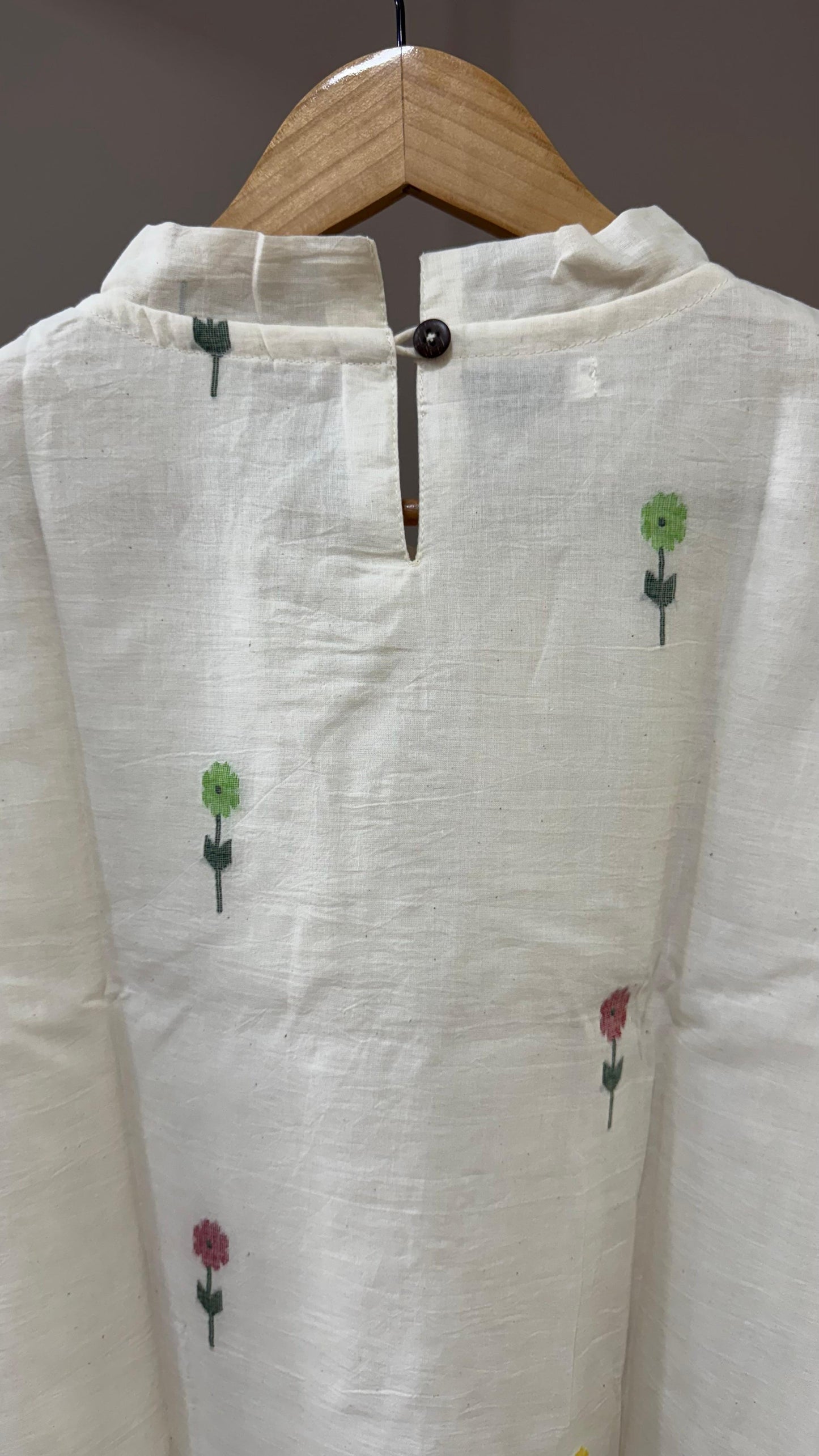 Handspun Cotton Jamdani Tunic (OFF WHITE)