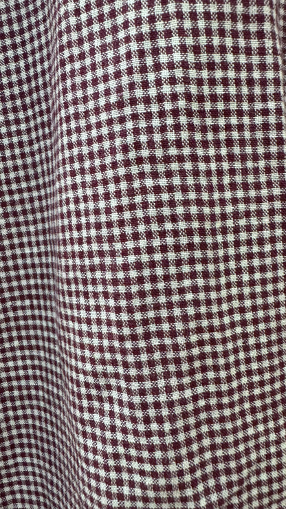 Handwoven Cotton Check Shirt for Women (DEEP MAROON)