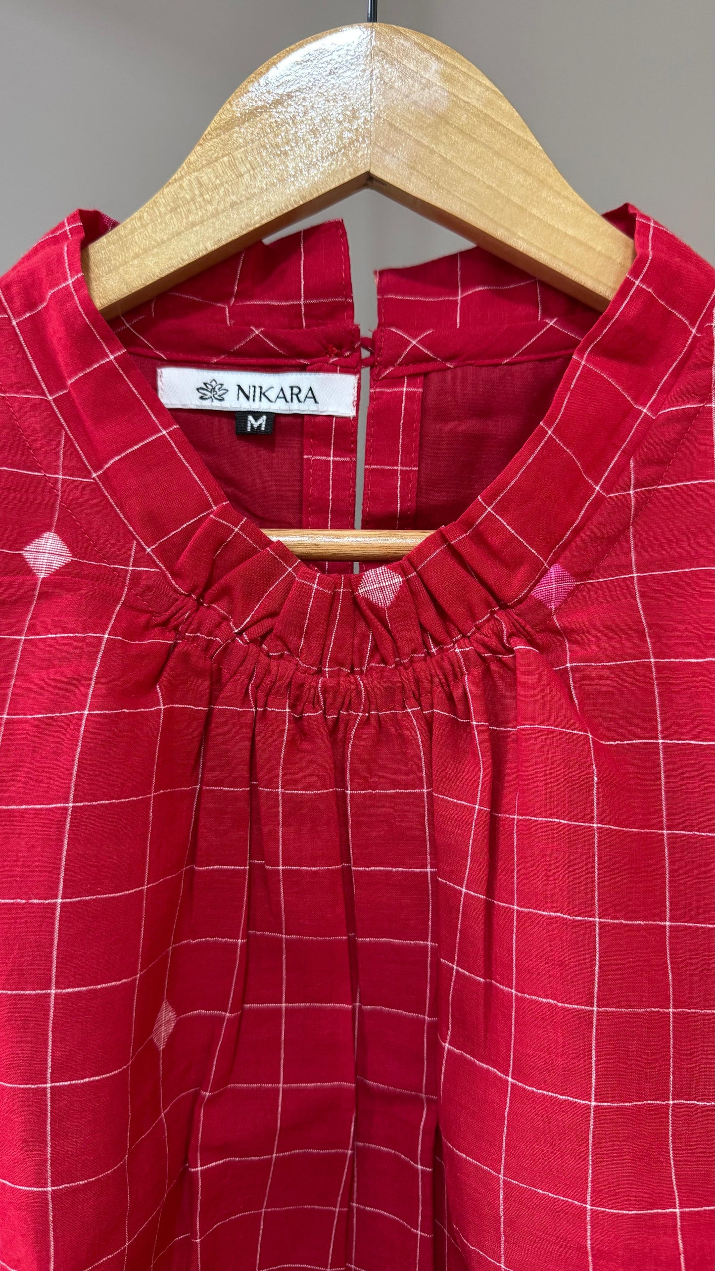 Handspun Cotton Jamdani Tunic (ELECTRIC RED)
