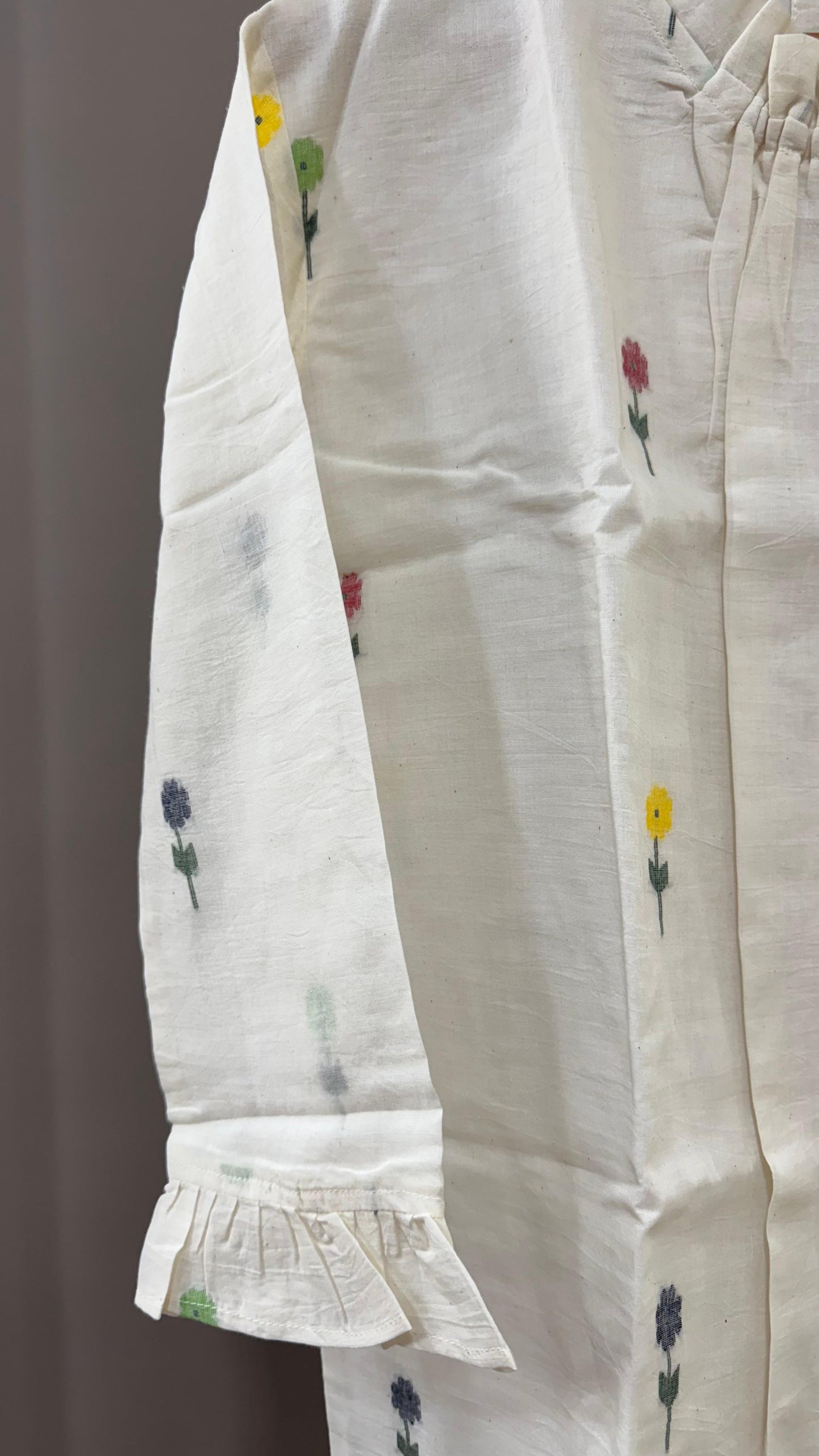 Handspun Cotton Jamdani Tunic (OFF WHITE)