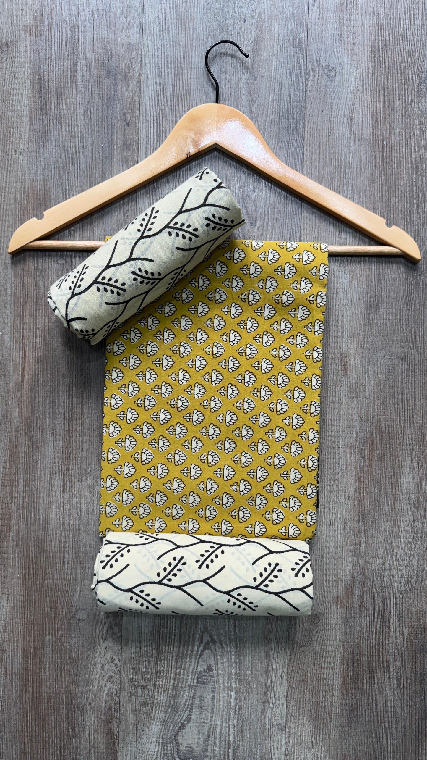 Soft Block Printed Cotton Salwar Suit with Mul Dupatta (OLIVE GREEN)