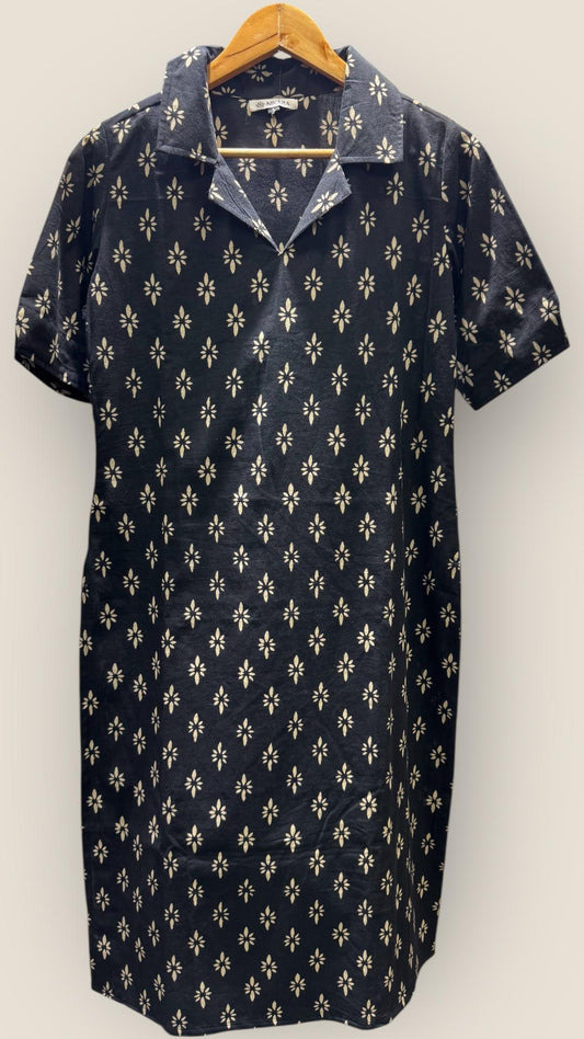 Handblock Printed Cotton Kurti (BLACK)