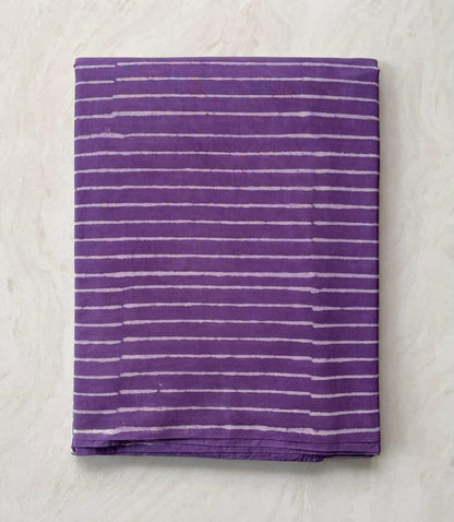 Soft Block Printed  Mulmul Cotton Saree (PURPLE)