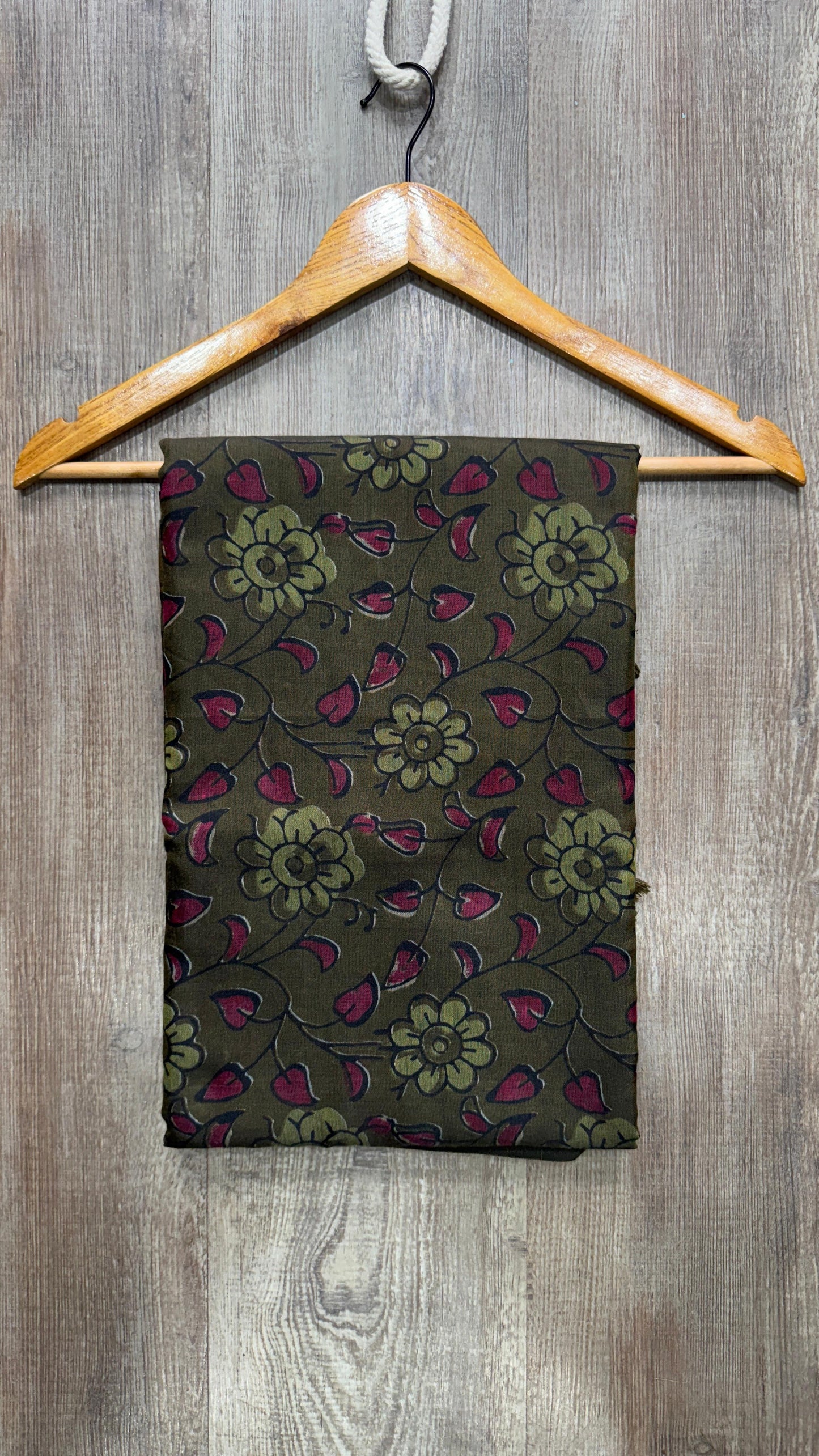 Soft Chanderi Cotton Printed Saree (BOTTLE GREEN)