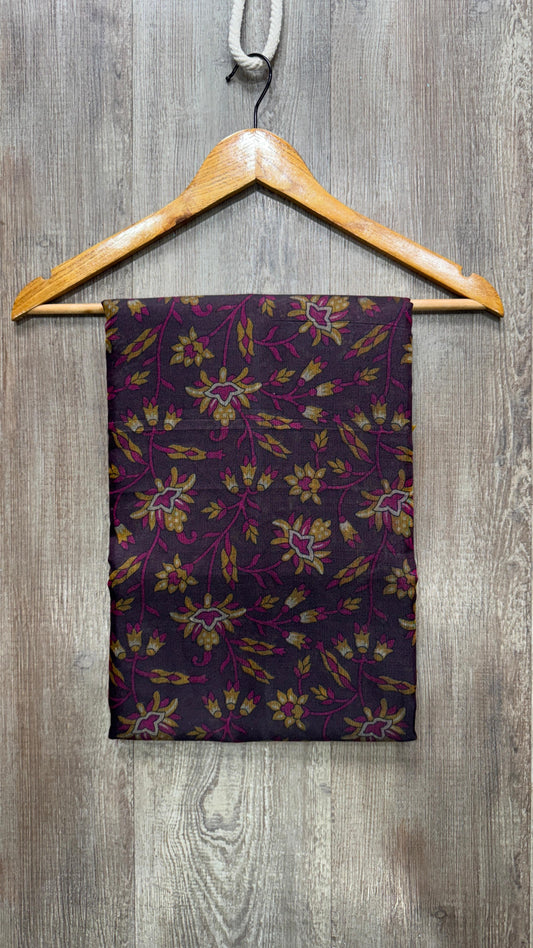 Soft Chanderi Cotton Printed Saree (PURPLE)