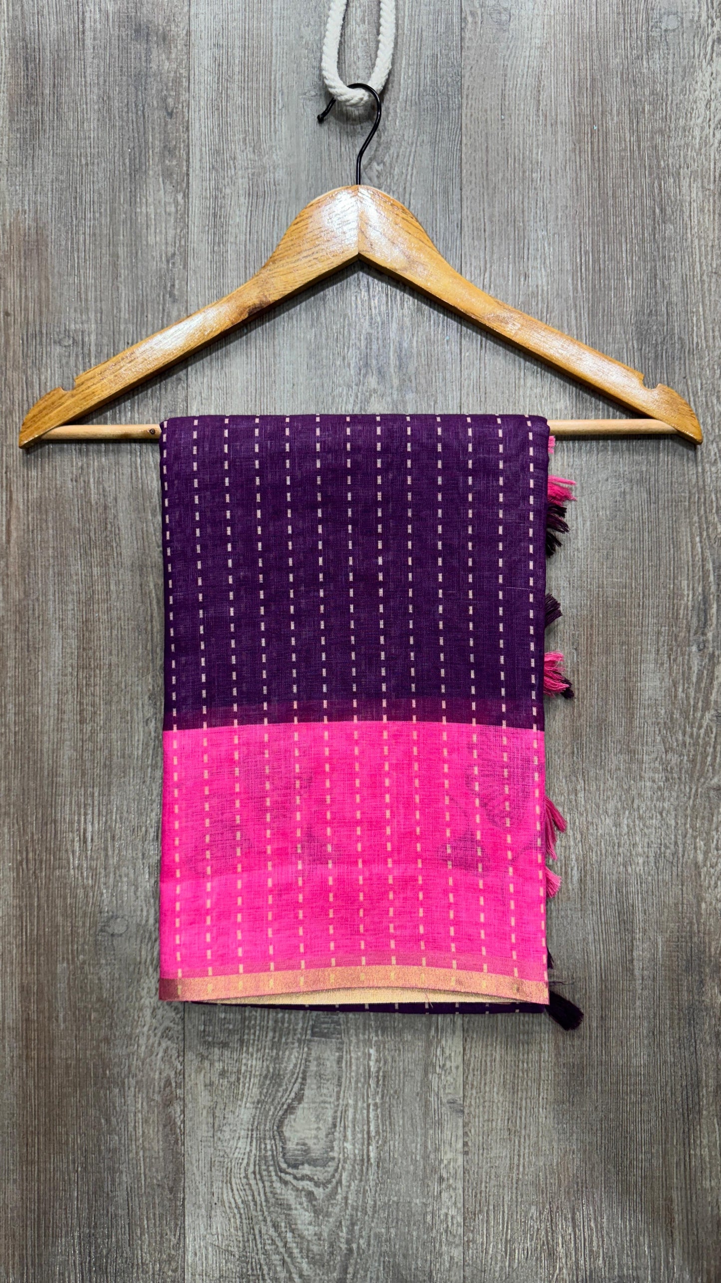 Linen Cotton Saree (PURPLE & PINK)