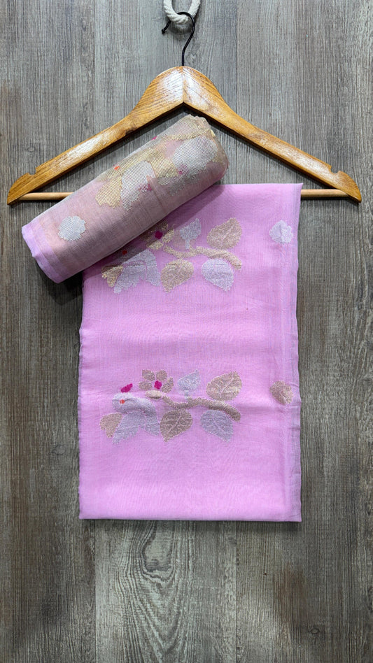 Muslin Tissue Jamdani Salwar Suit (LIGHT ROSE)