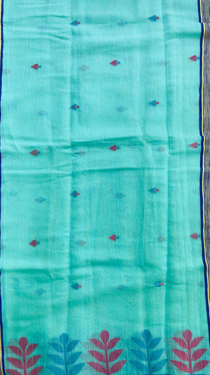 Soft Bengal Cotton Jamdani saree (SANDAL)