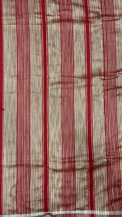 Premium Handwoven Dobby Weave Soft Silk Saree (DEEP RED)