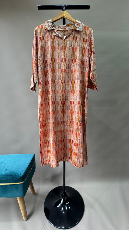 Abstract Print Mulmul Kurti (MULTICOLOUR)