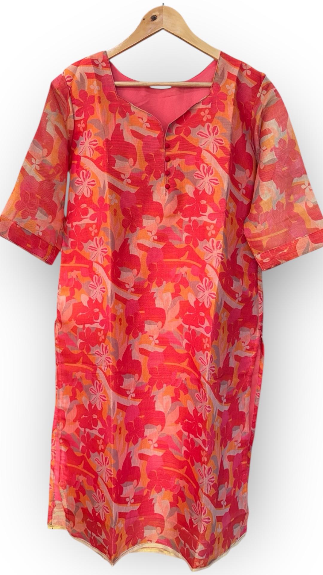 Silk Tissue Kurti (MULTICOLOUR)